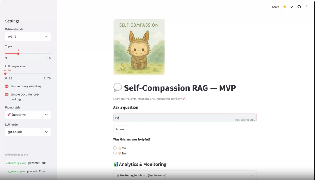 Self-Compassion AI Screenshot